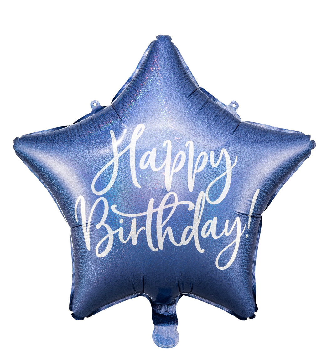 BALON STAR HAPPY BIRTHDAY NAVY BLUE 40cm
