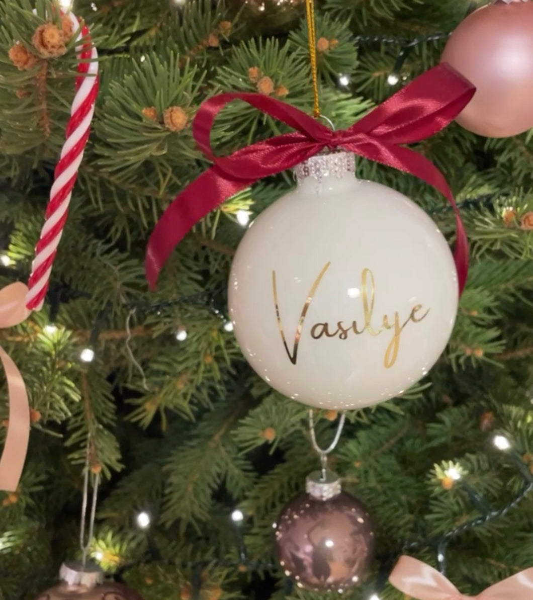 Personalizirana božična bunkica - bela svetleča